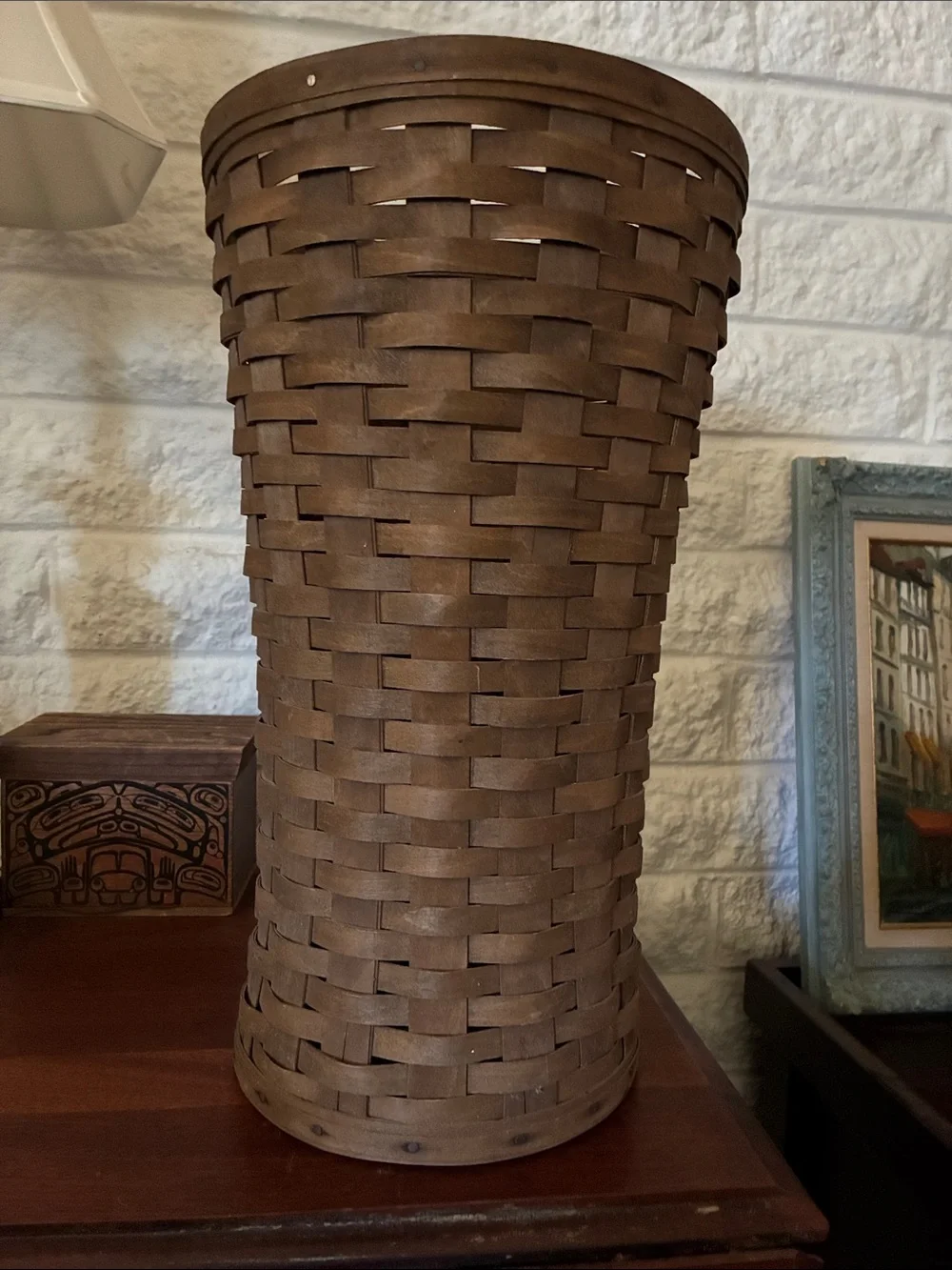 Longaberger Brown Woven Floor Umbrella basket